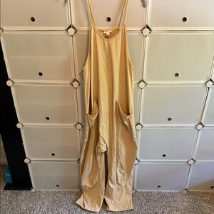 LuLaRoe Beige Sleeveless Jumpsuit